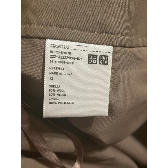 Uniqlo Plaid Wool Blend Mini Skirt 12 Preppy Academia Classic Workwear Old Money - Picture 5 of 9